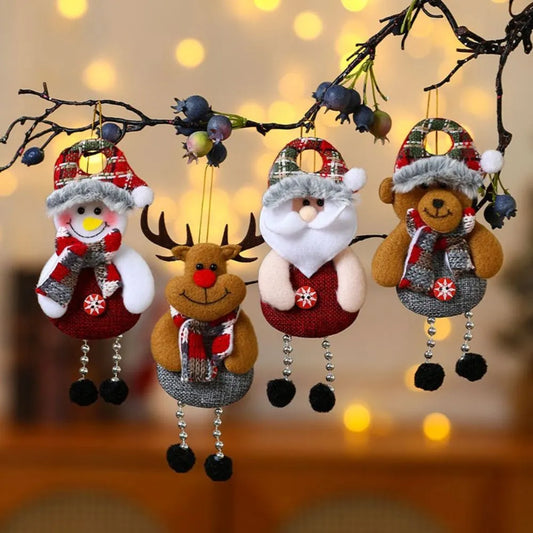 The New Christmas Decorations Old People Small Pendant Christmas Tree Accessories Cloth Small Pendant Gifts 4pcs