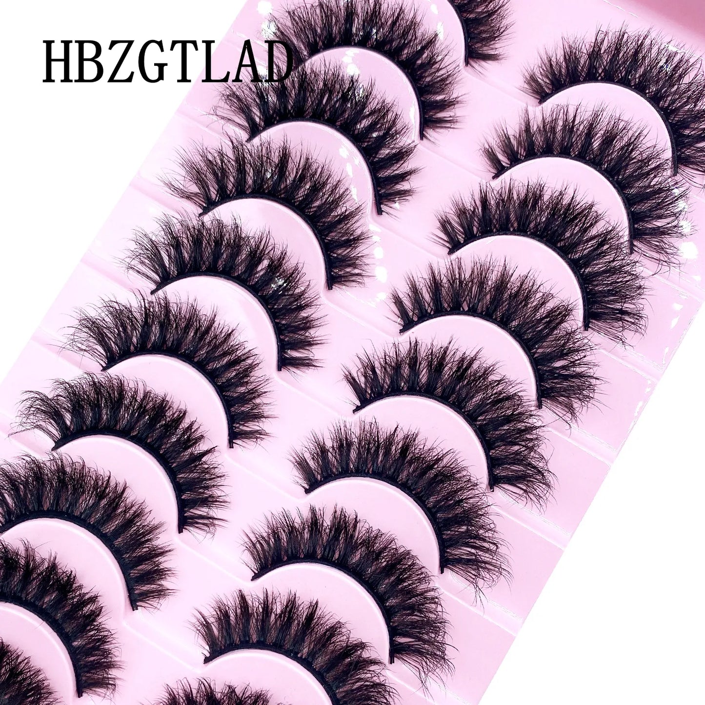 Fluffy 10 Pairs Faux Mink False Eyelashes Natural Long Lashes Crisscross Wispy Fake Eyelashes Extension