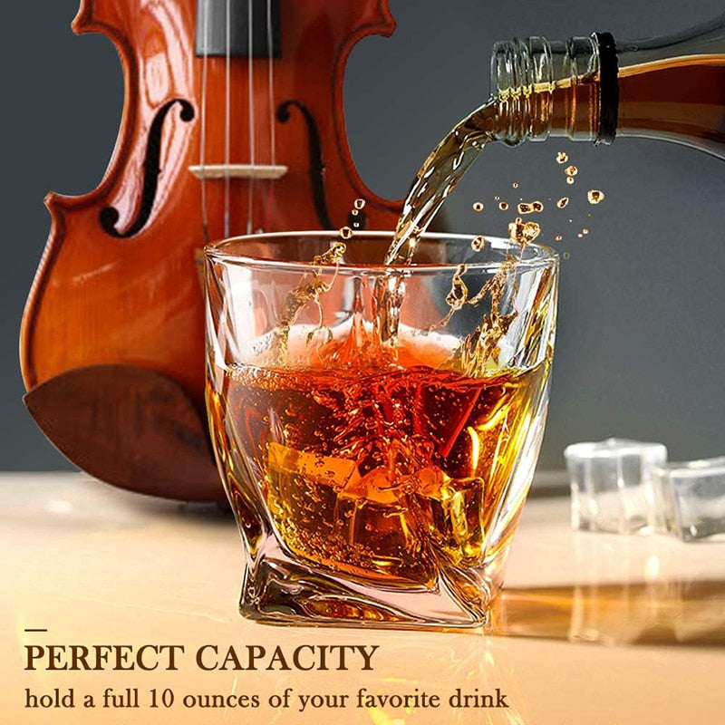 1PCS Whiskey Glass Old Fashioned Rocks Glasses Tumblers Glassware for Cocktail Scotch Bourbon Gin Vodka Brandy