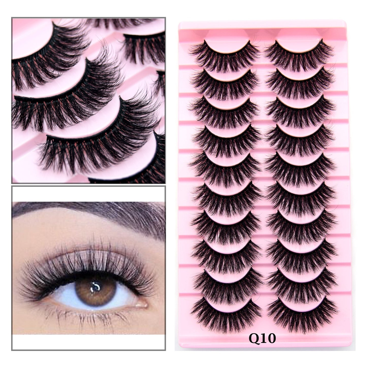 Lashes 3/5/10 pairs 3D Faux Mink Lashes Wispy Natural False Eyelashes Dramatic Volume Lashes Eyelash Extension
