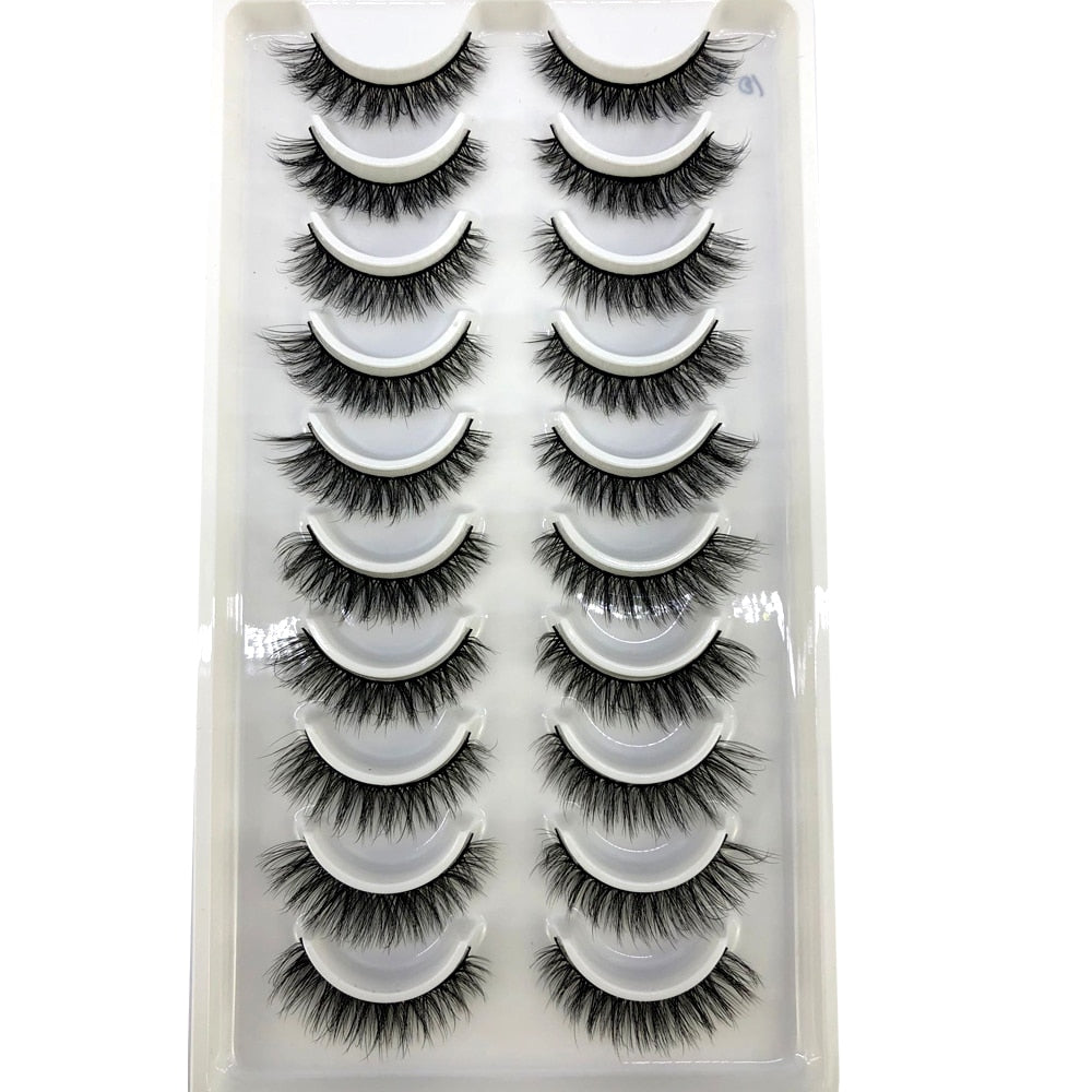 Short lashes 10 Pairs 3D Mink Lashes Natural Eyelash Dramatic False Eyelashes Faux Cils Fake Eyelash Extension maquiagem
