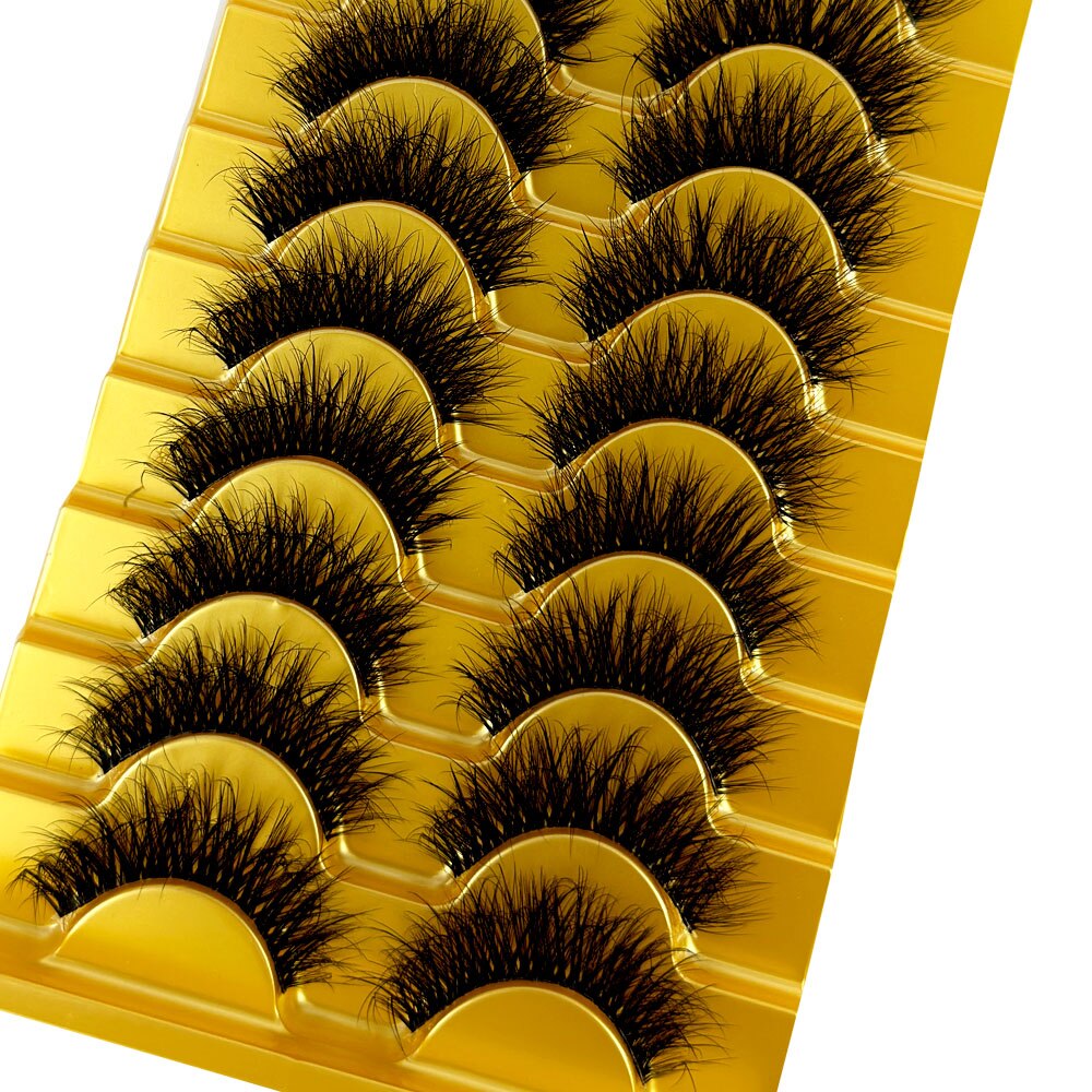 Manga Lashes 10 Pairs cosplay 3D Faux Mink Lashes Natural short Full Strip Lashes Clear Band Natural Eyelashes Extension
