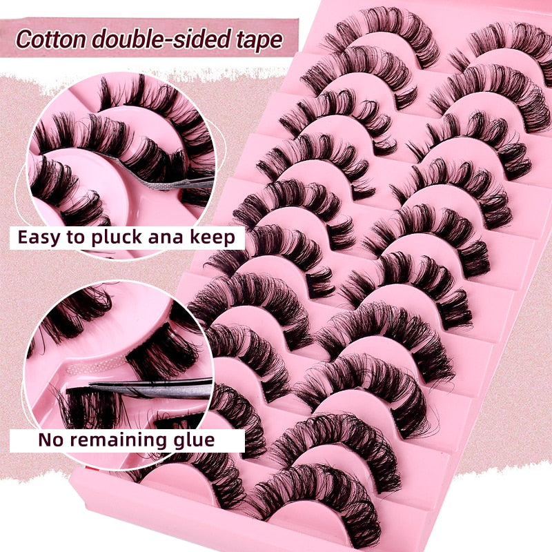 Natural Cluster Lashes Extensions Wispy False Eyelashes Fake Lashes 3D Strips Eyelash Extensions DIY Lashes 10 Pairs