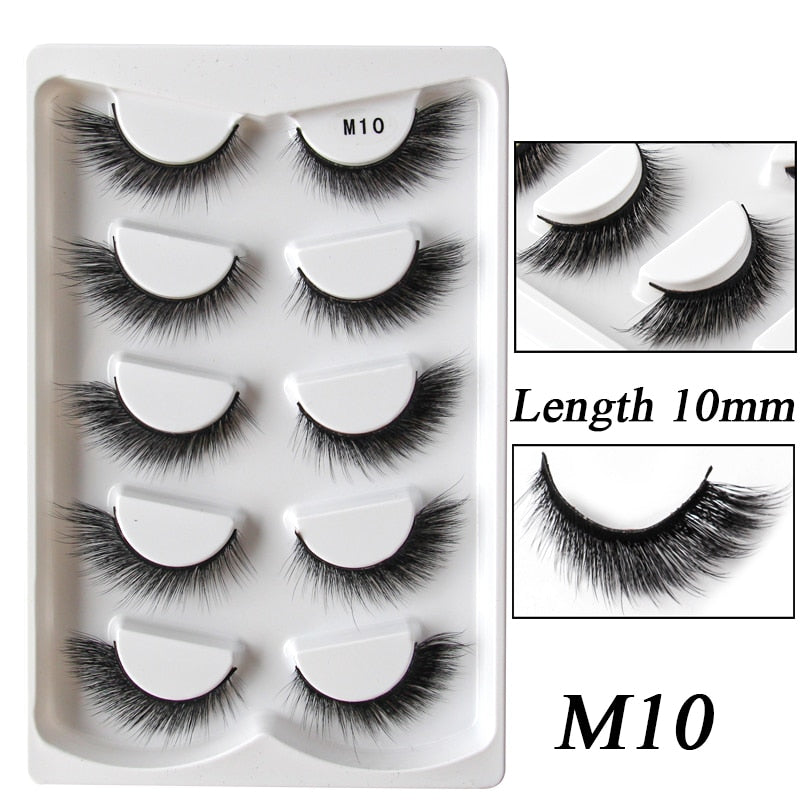 False Eyelashes 3/5pairs Cat Eyes lash Natural Long Full Strip Lashes Handmade Wispy 3d Mink Faux Cils Extension