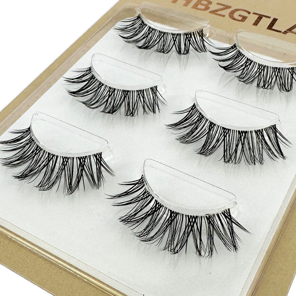 Mink Eyelashes 3 pair reusable false eyelashes invisible band