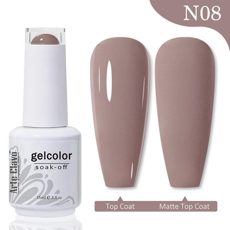 Gel Nail Polish 15ml Nude Pink Soak Off LED UV Lacquer Varnish Semi Permanent Top Base Coat Nail Art Gellak Manicure