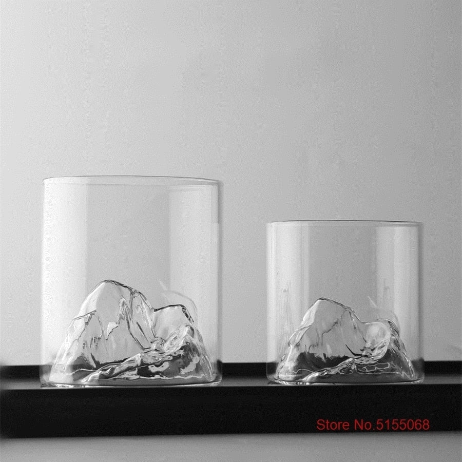 Niche Japanese Style Whisky Cup-Shallow Mountain Liqueur XO Wine Cup EDO Guanshan Fuji Artwork Wooden Box Whiskey Glass