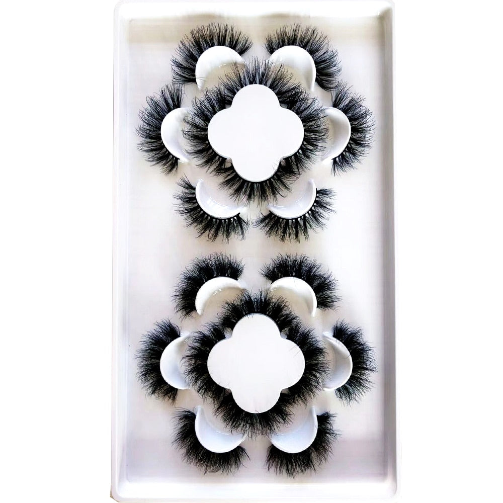 Reusable mink eyelashes 25mm lashes fluffy messy 3D mink lashes 3 pairs natural Long Thick false eyelashes extension