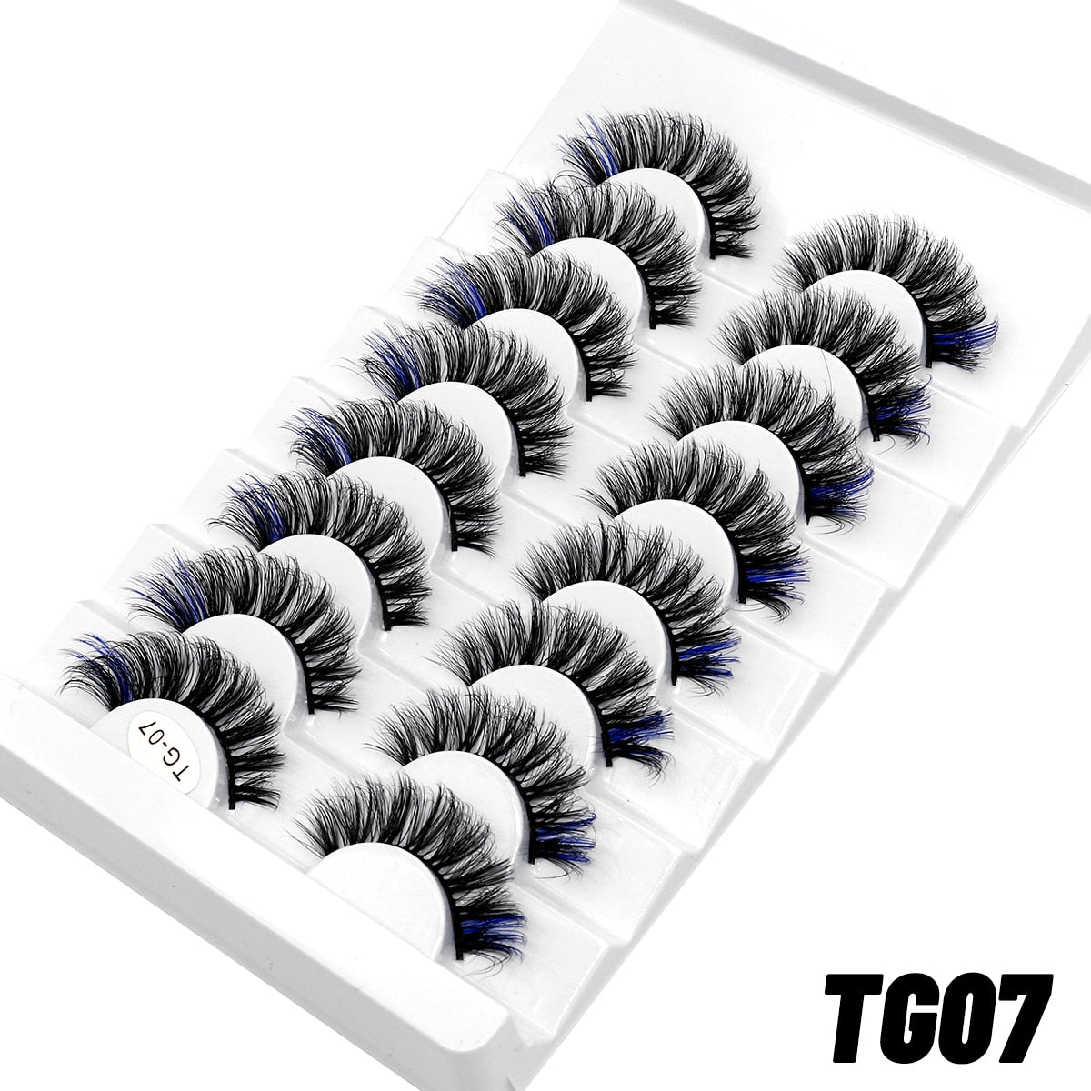 5/8pairs Colored Eyelashes Wispy Mink Lashes Natural Fluffy Cat Eye Lashes Strip 5D False Eyelashes