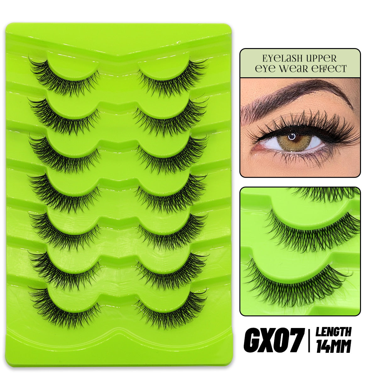 Cat Eye Lashes Natural long Clear Band Lashes Faux Mink Eyelashes Winged End Eye Elongated Eyelashes Fake Lashes Soft