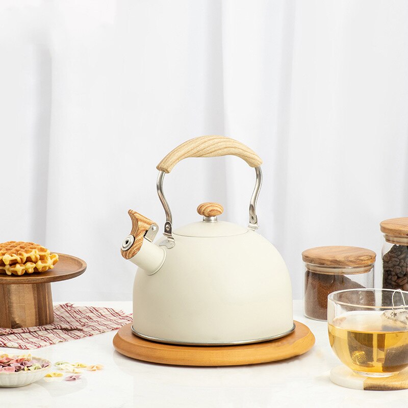 2.5L Whistle Kettle Flat Bottom Whistle Pot European Stainless Steel Large Capacity Pot Classic Water Boiler For All Stovetops