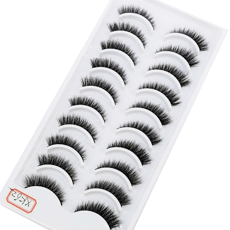 2/5/10 Pairs Natural False Eyelashes Fake Lashes Long Makeup 3d Mink Lashes Extension Eyelash Mink Eyelashes