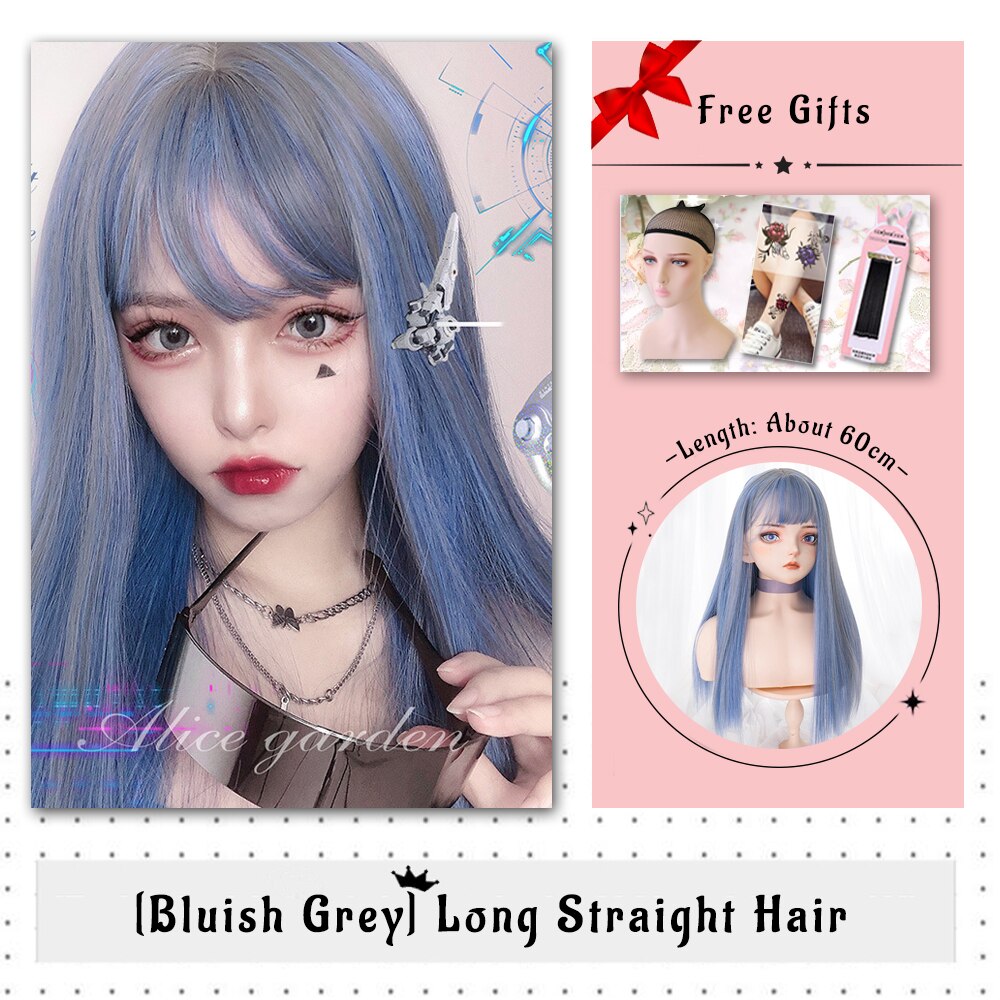 Brown Black Gold Wool Roll Synthetic Wig For Women Long Roll Wig Bangs Cosplay Party Heat Resistant Hair