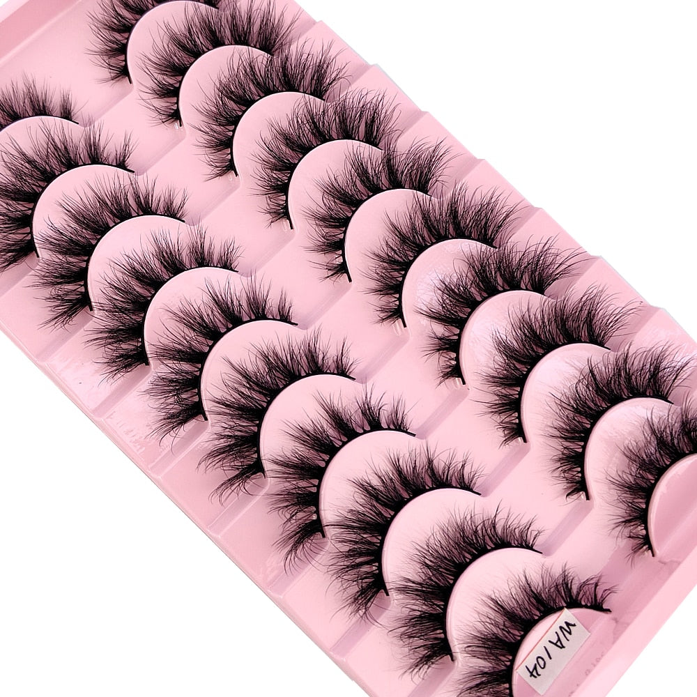 10 Pairs Natural False Eyelashes Fake Lashes Long Makeup 3d Mink Lashes Extension Eyelash Mink Eyelashes