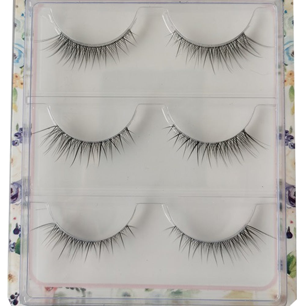 3D Mink Lashes Natural short Full Strip Transparent False Eyelashes