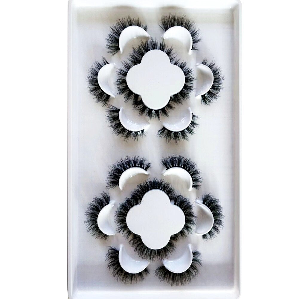 Reusable mink eyelashes 25mm lashes fluffy messy 3D mink lashes 3 pairs natural Long Thick false eyelashes extension