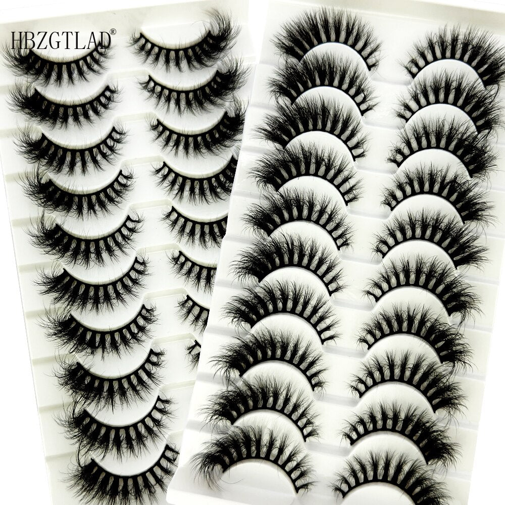 10Pairs Fluffy Lashes 3d Mink Lashes 100% Cruelty Free Lashes Handmade Reusable Short Natural Eyelashes Maquillaje Eyelashes Mink