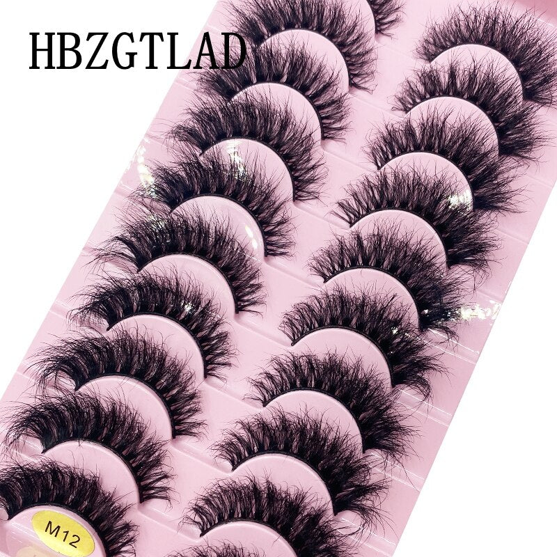 10 Pairs 3D Mink False Eyelashes Natural/Thick Eye Lashes  Fluffy Russian eyelahses Reusable