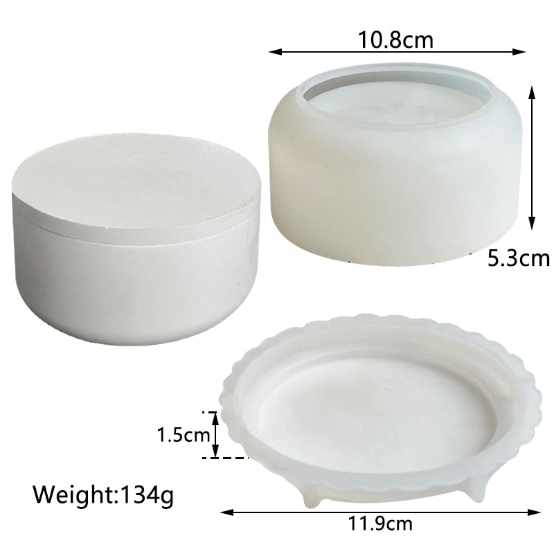 Storage Boxes with Lids Silicone Molds Ornaments Jars Bottles Gypsum Concrete Mold Resin Mold DIY Candle Cup Mold Flowerpot Mold