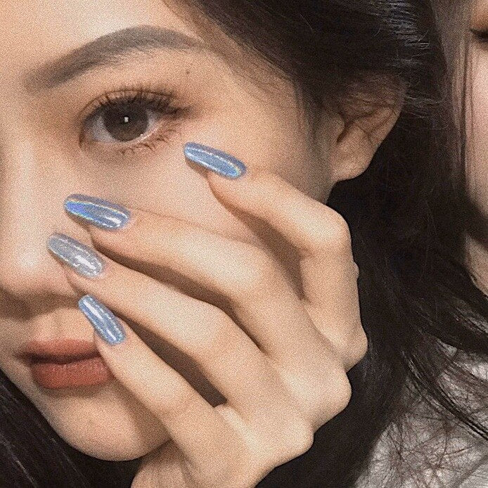 24PCS/Box Pearl Powder Milk White False Nails Round Head with Glue Long Ballet Wearable Fake Nails Full Cover Press on Nail Tips