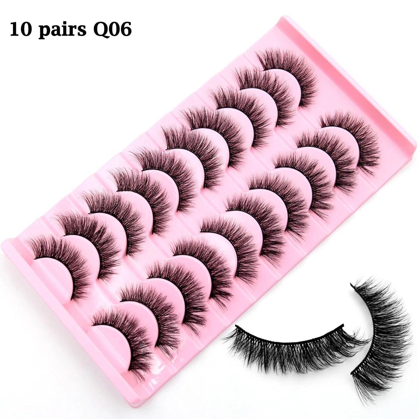 3/10 Pair Eyelashes 3D Faux Mink Lashes Wispy Natural Long False Eyelashes Wholesale Mink Lashes Reusable LasheS