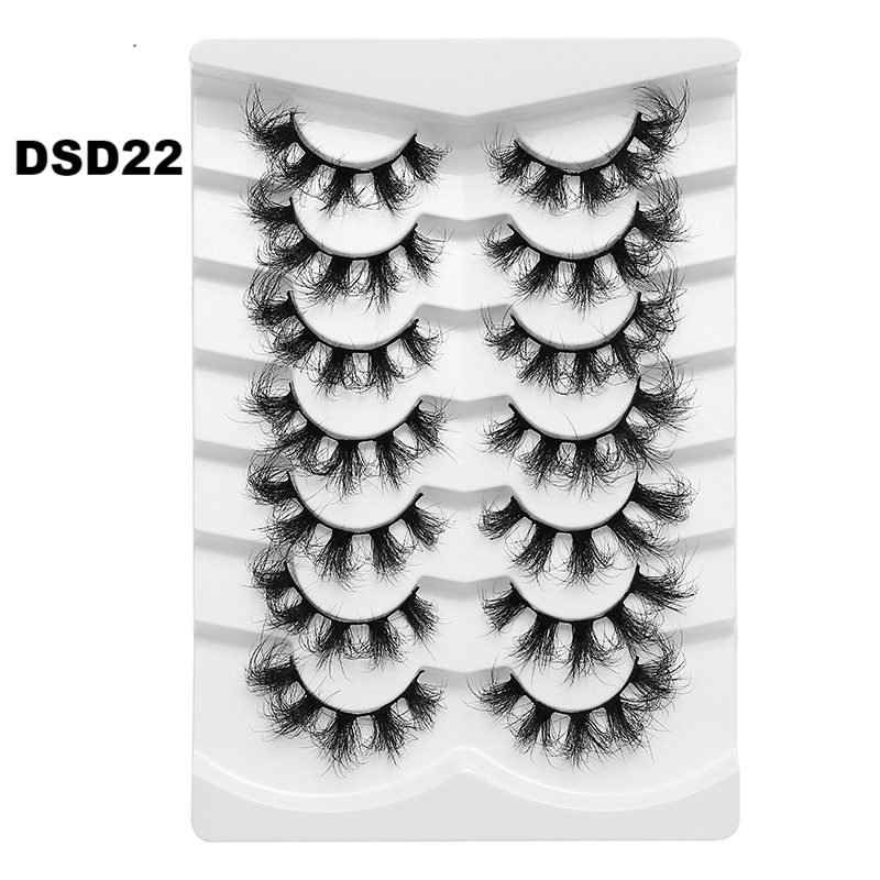 5/7/10Pairs Cat Eye Lash False Eyelashes Natural Faux Mink Eyelashes