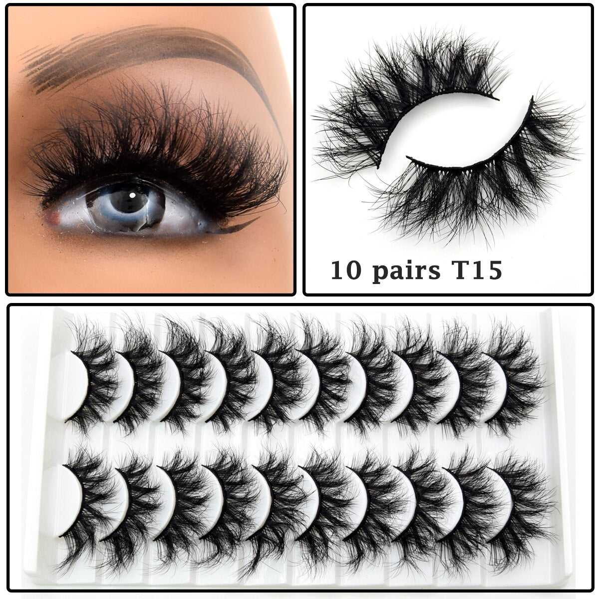 Lashes 3/5/10 pairs 3D Faux Mink Lashes Wispy Natural False Eyelashes Dramatic Volume Lashes Eyelash Extension