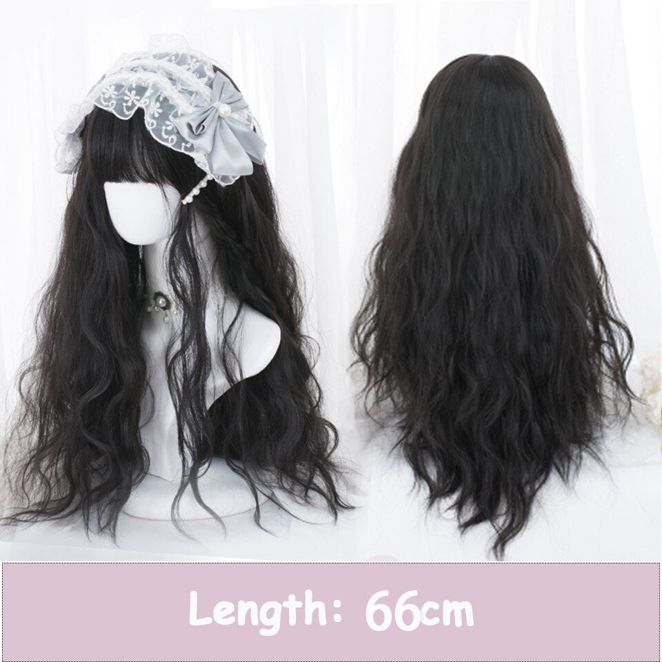 Synthetic Long Wavy Women Light Pink Gradient Mixed Color Lolita Cosplay Heat Resistant Party Wig