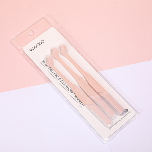 Fashion Pink Slim Two Ends Eyebrow Trimmer 3 pcs