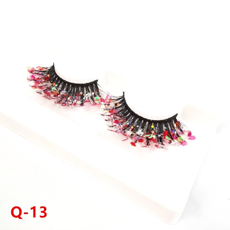 Mink color lashes natural long fluffy individual dramatic colorful false eyelashes