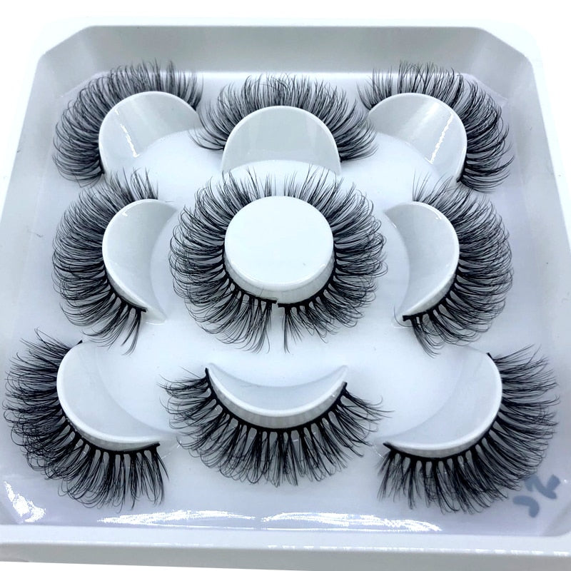 5 pairs 8-25mm natural 3D false eyelashes fake lashes Mink Lashes extension