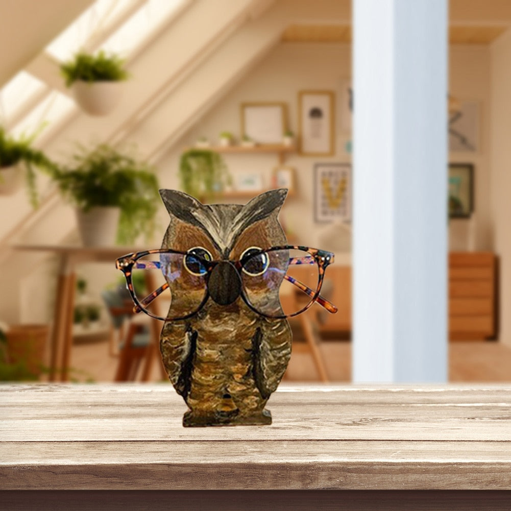 Animal Wood Carvings Glasses Display Rack Shelf Sunglasses Jewelry Holder for Home Office Showcase Decor