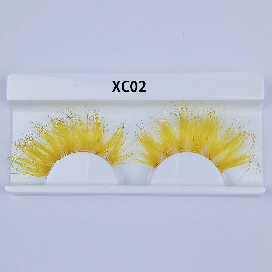 Colored Mink Eyelashes 25mm Lashes Fluffy Messy 3D False Eyelashes Dramatic Long Natural Mink fake Lashes
