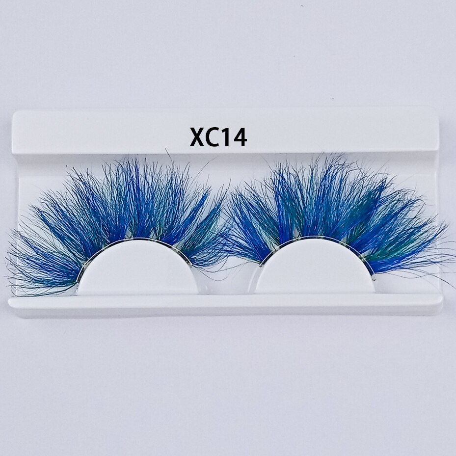 Colored Mink Eyelashes 25mm Lashes Fluffy Messy 3D False Eyelashes Dramatic Long Natural Mink fake Lashes