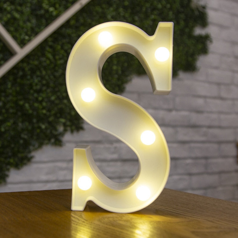 Alphabet Letter LED Lights Luminous Number Lamp Decor  Battery Night Light for home Wedding Birthday party Decoration