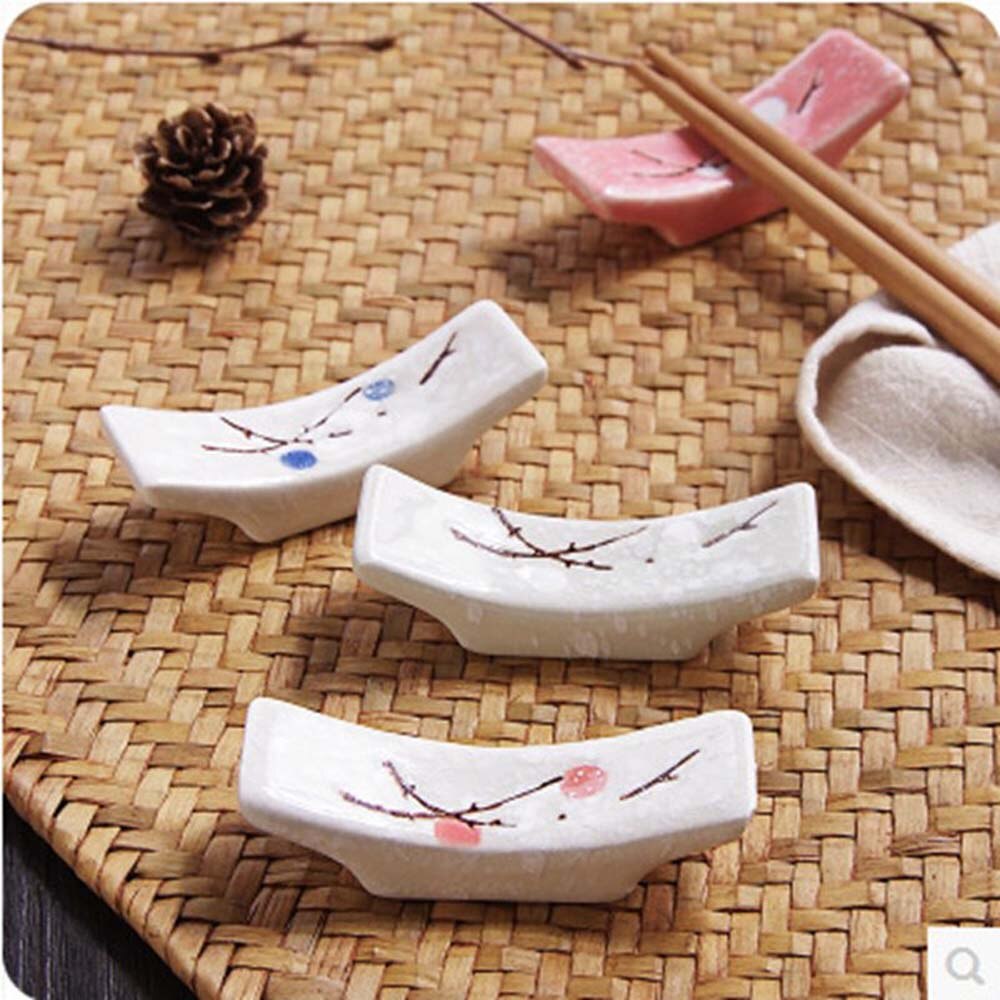 1 Pc Japanese Plum Blossom Ceramic Chopstick Holder Creative Kitchen Supplies Chopstick Holder Care Gadget
