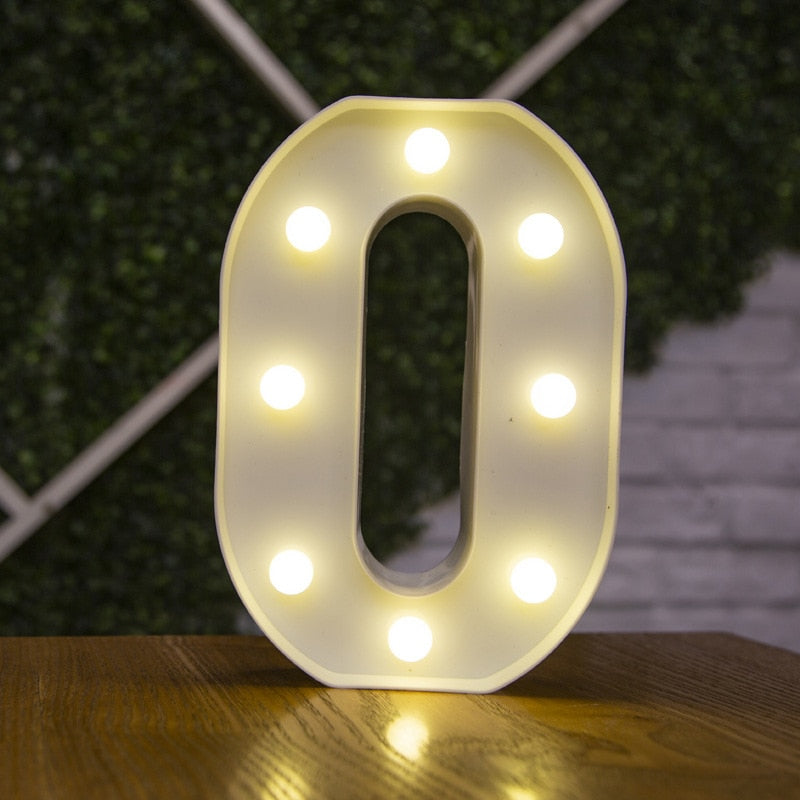 Alphabet Letter LED Lights Luminous Number Lamp Decor  Battery Night Light for home Wedding Birthday party Decoration