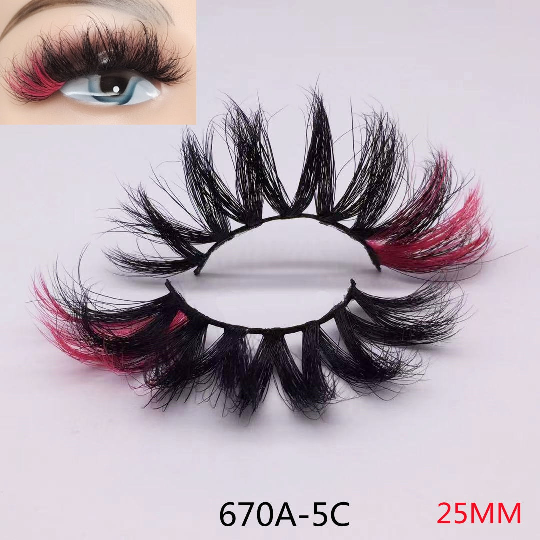 Rainbow Eye Lashes Cruelty Free Silk Lace Colored Eyelashes Dramatic Makeup Beauty Purple/pink/blue Cilias ombre eyelashes