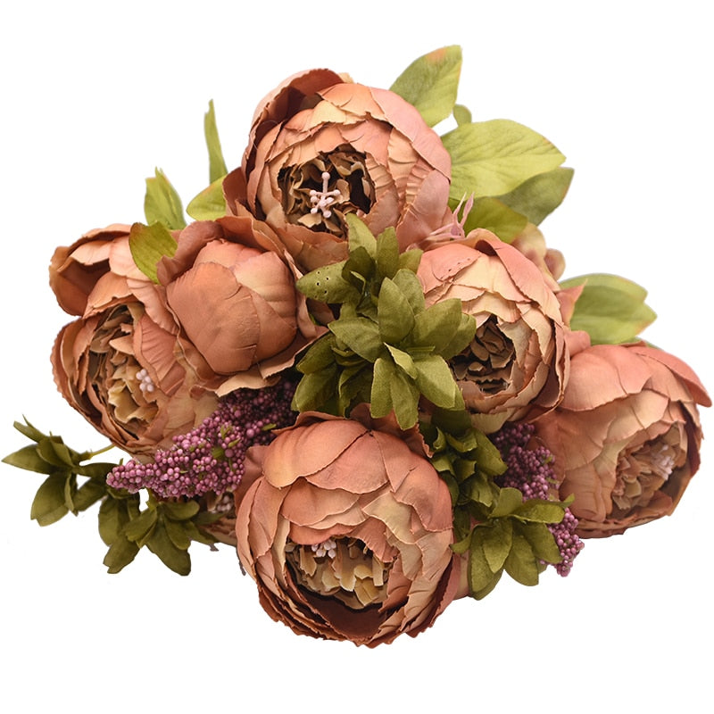  European Artificial Peony Flowers Silk 