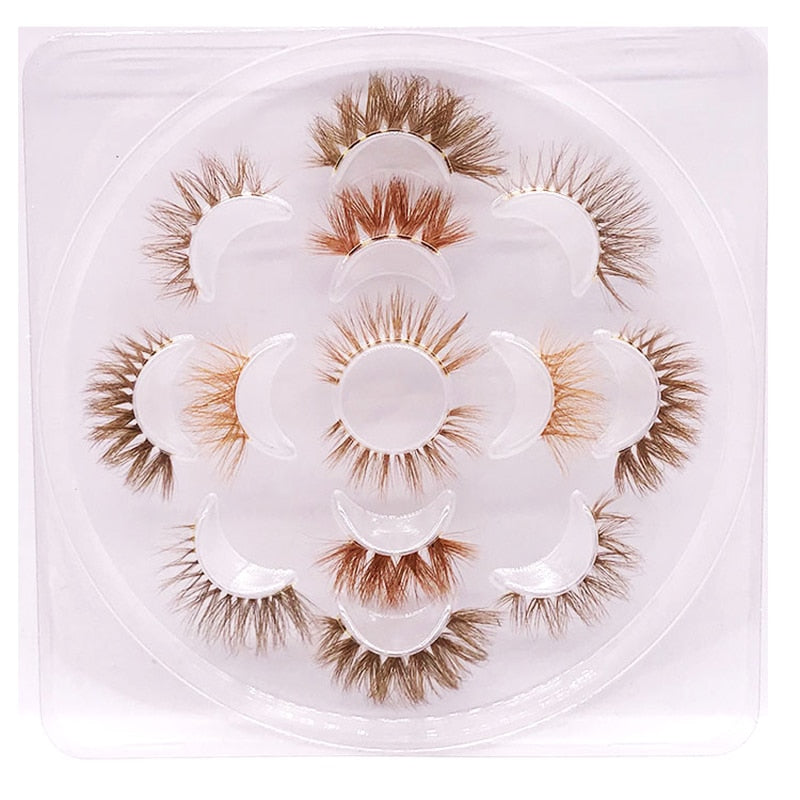 BLONDE 3D mink fake lashes natural individual brown false eyelashes makeup 15 25mm lash extension