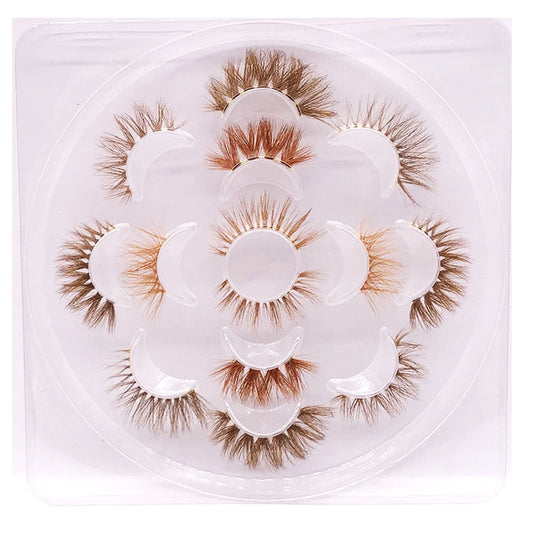 BLONDE 3D mink fake lashes natural individual brown false eyelashes makeup 15 25mm lash extension