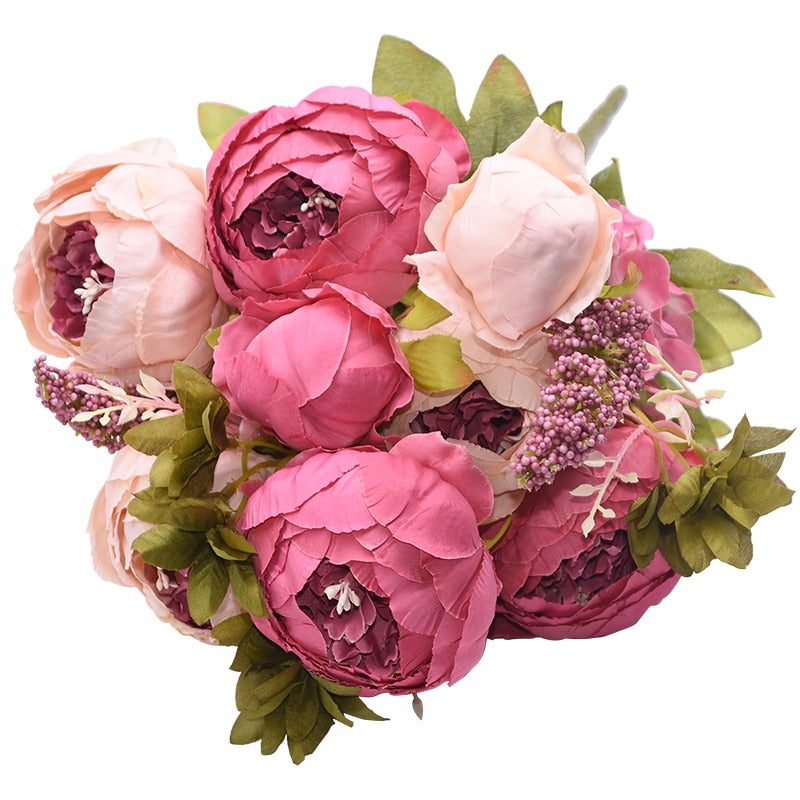  European Artificial Peony Flowers Silk 