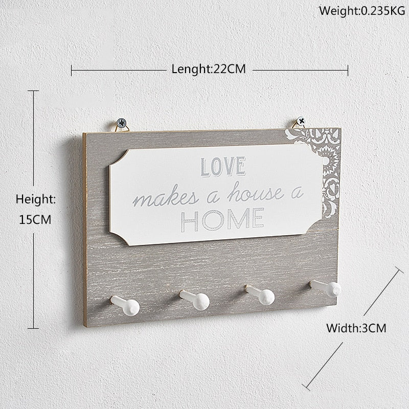 Rack Storage Rack Key Wooden Hanger Home Wall Vintage Hallway Home Space Saving Small Bedroom Decorative Room Rack Home Decor