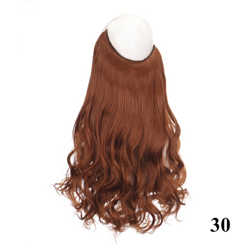 Synthetic 24inch Invisible Hair Wire Without No Clip Hair Extension Fishing Line Wig Wavy Hair Female False Hair Piece