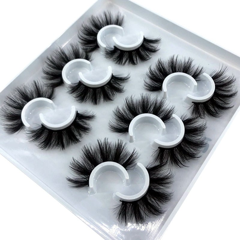 2/4/6pairs natural false eyelashes fake lashes long 3D mink extension