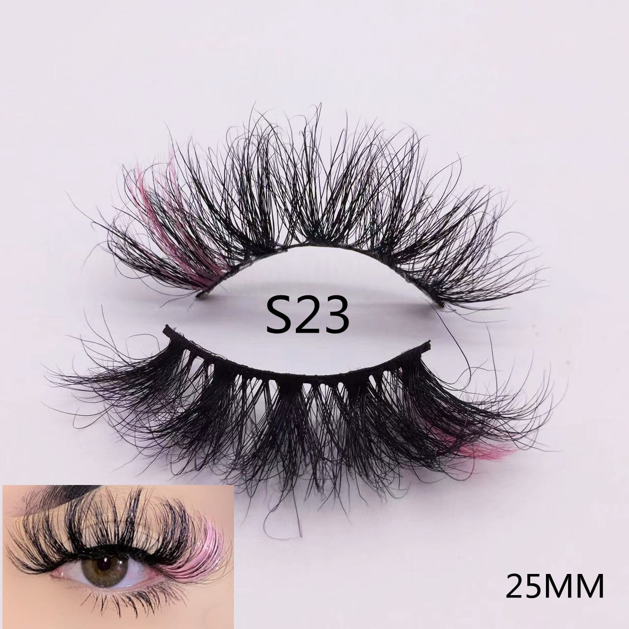 3D Mixed Color Mink Lashes Beauty Natural Individual Eyelashes Fluffy Lash Extension mix pink blue dramatic lash