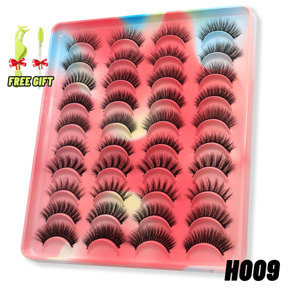 Eyelashes 3D Mink Lashes Fluffy Soft Wispy Natural Cross Eyelash Extension Reusable Lashes Mink False Eyelashes