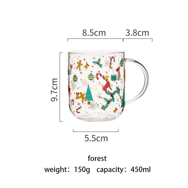 Cartoon Flower Coffee Mug Glass Water Cup Handgrip Milk Breakfast Drinkware Cup
