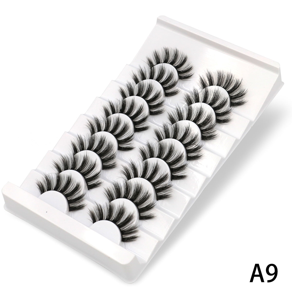 3D Mink Lashes 2/5/8 Pairs Natural False Eyelashes Fluffy Soft Wispy Volume Dramatic Long Cross Eyelash Extension
