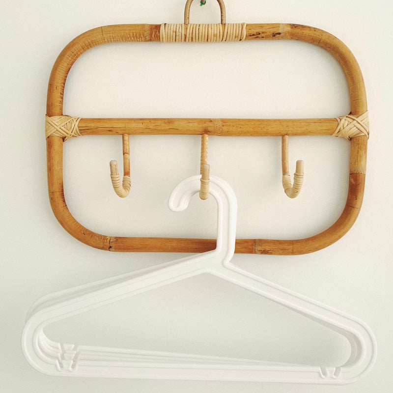 Rattan Wall Hooks Clothes Hat Hanging Hook Crochet Nordic Vintage Cloth Holder Organizer Hangers Dorm Decor